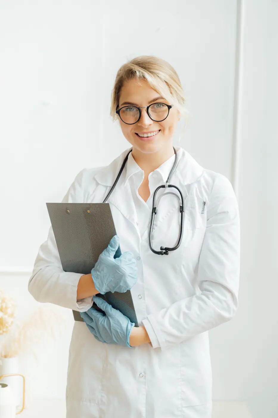 Clinician explaining the next step to a patient